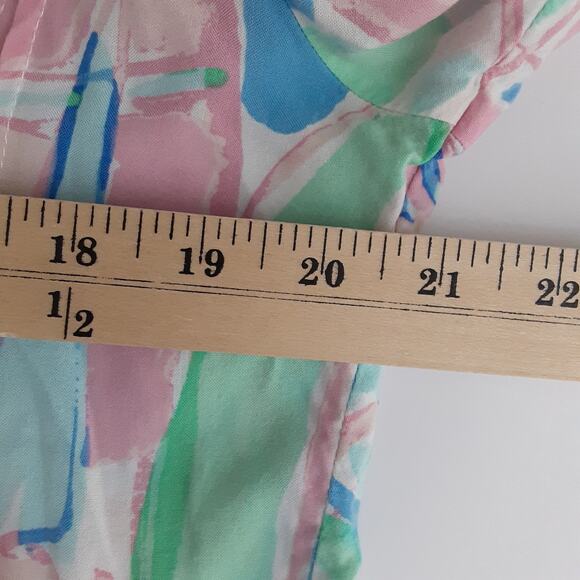 Lilly Pulitzer Sarasota Pintuck Tunic Dress Out to Sea Pastels Womens M Beach - Picture 11 of 13